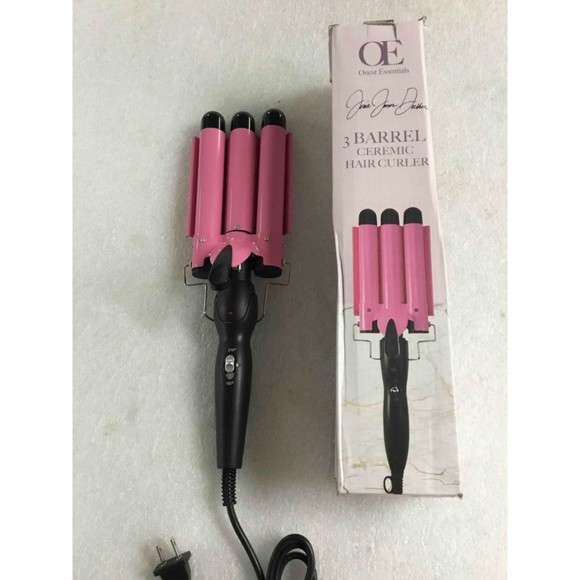 Jessie James Three Barrel Pink curling iron Hair crimper NIB - Picture 2 of 4